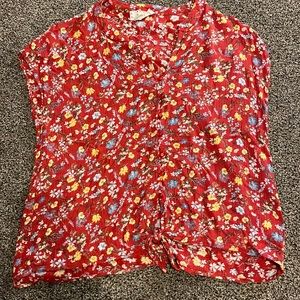 Pink Rose Floral Top, Medium